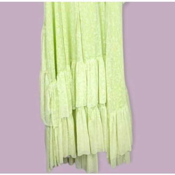 Torrid 1 Womens Yellow Floral Mesh Ruffle Midi Dress Size 1X - Picture 11 of 12